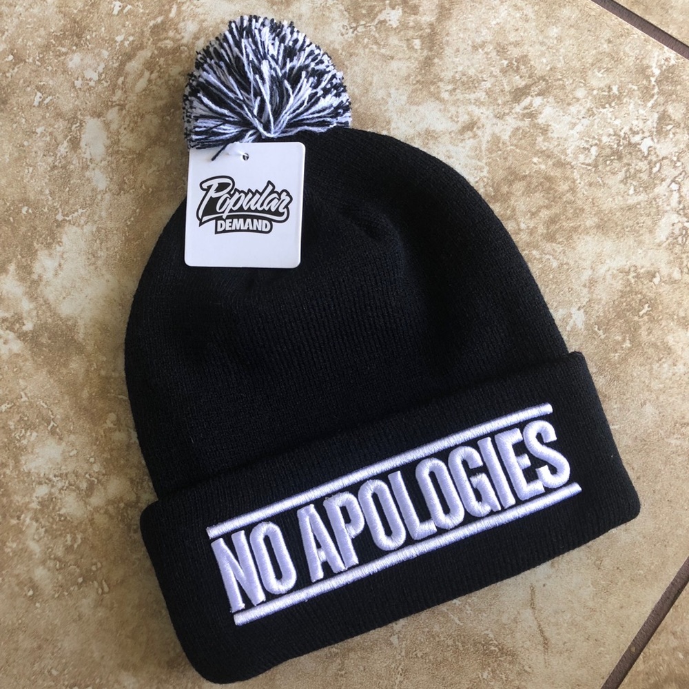 No Apologies Pom Pom beanie by Popular Demand